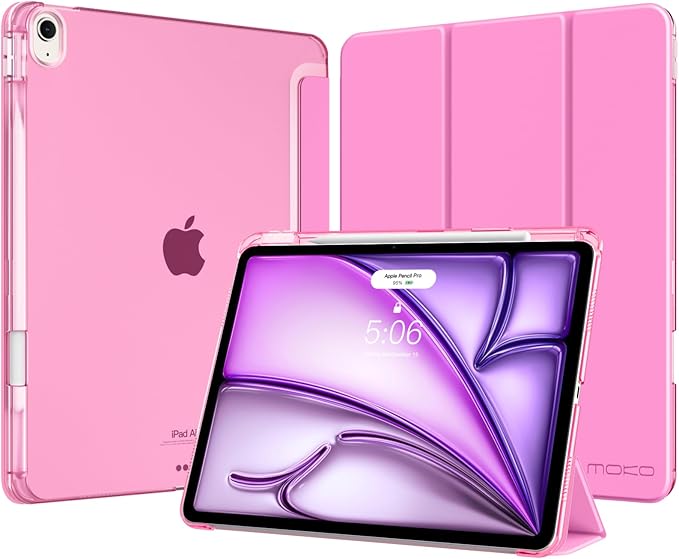 MoKo iPad Air 11" M4 Case: Slim, Stylish & Pencil-Ready in Peony | Tech Vortex