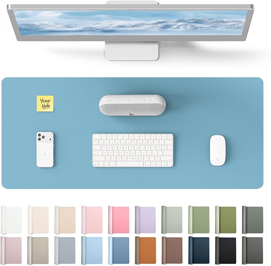 YSAGi Sea Blue Leather Desk Mat: The Ultimate Workspace Upgrade | Tech Vortex