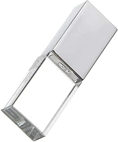 New Crystal Transparent Rectangle Genuine USB Flash Drive 3.0 LED Lighting Memory Stick Birthday Wedding Gift Pen Drive,Silver (16GB)