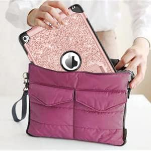 YINLAI Case for iPad 6th/5th Generation, iPad 9.7 Case Glitter Women Girls Hybrid Shockproof Protective Cover with Kickstand iPad 9.7-Inch iPad Air 2nd A1893/A1954/A1822/A1823,Rose Gold