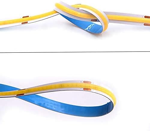 16.4FT5M COB Flexible LED Strip Light DC12V24V 528ledsm Bendable Tape (12V, Ice Blue)