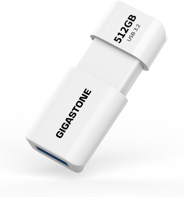GIGASTONE 512GB Flash Drive, Z60 USB 3.0, 120MB/s Ultra Fast, Retractable Capless Slider Design, Data Storage, Backup for PC/Mac/TV/Car Audio, USB 2.0/3.0/3.1 Compatible