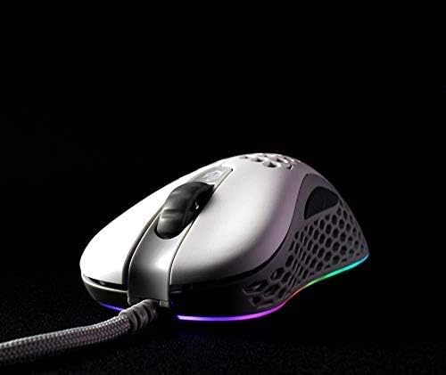 Gwolves Skoll SKL 2020 Edition 65g Ultra Lightweight Honeycomb Design Wired RGB Gaming Mouse up to 12000 DPI (White) (Long)
