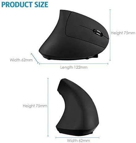 Ergonomic Mouse, High Precision Vertical Wireless Mouse, Rechargeable 2.4GHz Optical Vertical Mice, 3 Adjustable DPI 800/1200/1600 DPI, for Laptop, PC, Computer etc, Specially for Right-handers