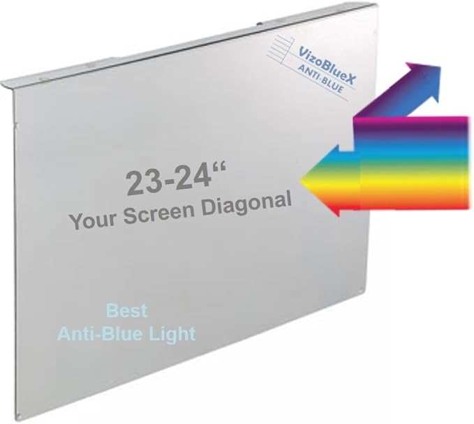 VizoBlueX 23-24 inch Anti-Blue Light Filter for Computer Monitor. Screen Protector Panel 21.5” x13.0 Blocks Blue Light for LCD TV PC iMac 24 Retina