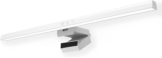 LICAEVEY Monitor Light Bar, 19.7in Light Bar with Clamp, 3 Switchable Light Modes and Touch Control, No Screen Glare Monitor Desk Lamp for Work and Office (White)