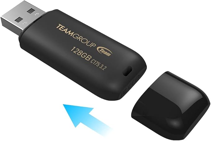 TEAMGROUP C175 64GB 3 Pack USB 3.2 Gen 1 (USB 3.1/3.0) Read 100MB/s Flash Thumb Drive, External Data Storage Memory Stick Compatible with Computer/Laptop Matte Black TC175364GB19
