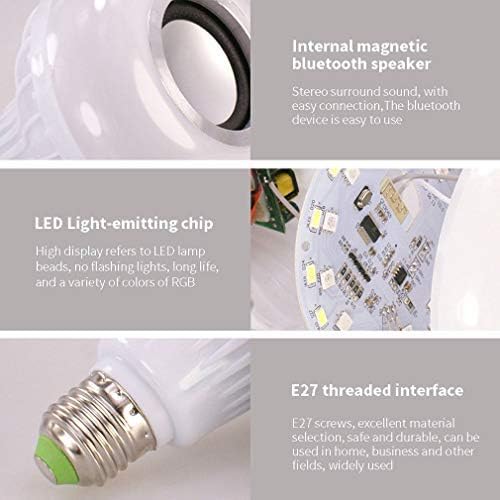 BSOD LED RGB+White Bulb Light Smart Bluetooth Music Audio Speaker Changing Color Lamp Shower Head with Remote for Living Room Bathroom