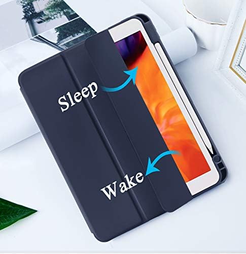 Case for iPad Pro 11 Inch 4th/3rd/2nd Generation 2022/2021/2020 with Pencil Holder [Support iPad 2nd Pencil Charging] Slim Trifold Stand Smart Protective Cover, Auto Wake/Sleep(Dark Blue)