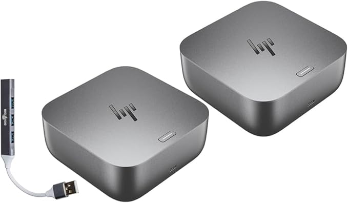 HP 180W G6 Thunderbolt 4 Ultra Dock Port Replicator Bundle w/DKZ Hub 9X481UT#ABA (Universal Thunderbolt/USB-C Docking Station, Data Transfers to Any Brand Laptop, Single Cable for Charging) 2 Pack