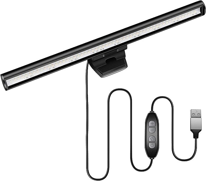 CATPOWER Portable Laptop Monitor Light Bar with USB Connection, e-Reading LED Task Lamp, 3 Color Temperature Settings, 10 Levels of Brightness Adjustment, No Glare on the Screen, Saves Space