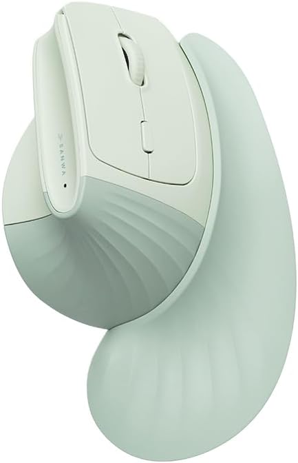 SANWA Wireless Ergonomic Mouse for Large Hands, Silent Click Vertical Mice with Removable Wrist Rest, 1000-4000 DPI, 3-Device (2.4G + 2 Bluetooth 5.4), Compatible with Mac, Windows, Laptop, PC, Green