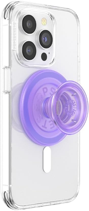 PopSockets Phone Grip for MagSafe, Magnetic Holder, Phone Stand - Lavender Translucent