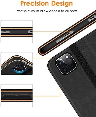 DTTO Case for iPad Pro 11 Inch 4th / 3rd / 2nd / 1st Generation 2022/2021/2020/2018,Premium PU Leather Folio Stand Cover with Hand Strap, Auto Wake/Sleep,Multiple Viewing Angles, Black
