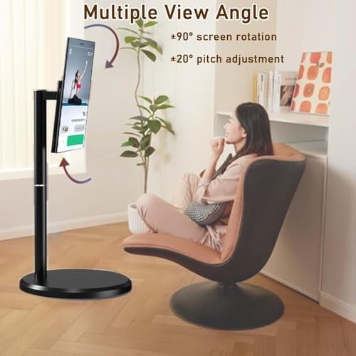 Portable 27" 4K Ultra HD Smart TV on Wheels, Remote Control, Android OS, 8GB/128GB Storage, Built-in Battery for 5-8 Hours Playback, Rotatable Display