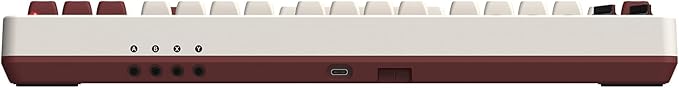 8Bitdo 87 Keys Retro Mechanical Keyboard Bluetooth/2.4G/USB-C, Hot Swappable, Dual Super Programmable Buttons, Volume knob for Windows and Android - Fami Edition