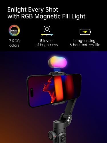 Gimbal Stabilizer Smartphone iPhone Video: iPhone Stabilizer Gimbal Smartphone Foldable 3-Axis Handheld Portable Android Gimbal AOCHUAN Smart XE Series (Smart XE KIT&B10)