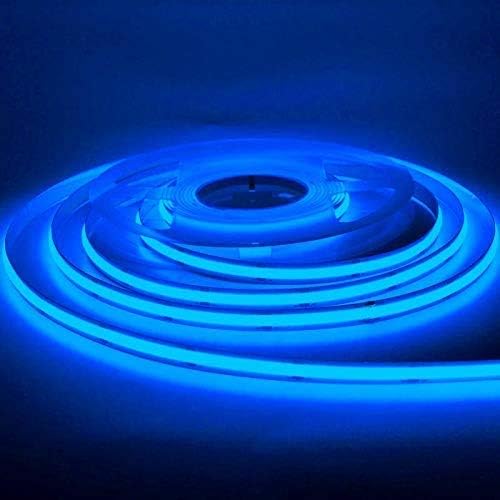 16.4FT/5M COB Flexible LED Strip Light DC12V/24V 528leds/m Bendable Tape (12V, Blue)