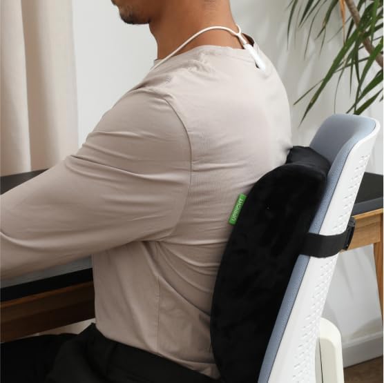 Upright GO Ergonomic Lumbar Support Pillow | Gel Memory Foam Back Cushion for Office Chair