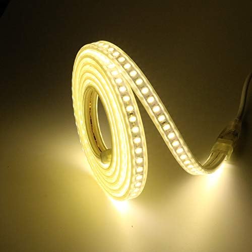 White LED Strip Lights 6.56ft AC 120V Rope Lights 110V Flexible LED Light Strip Waterproof 4000K Bright White SMD 5730 120LEDs/m for Bedroom Mirror Kitchen Cabinet Lighting