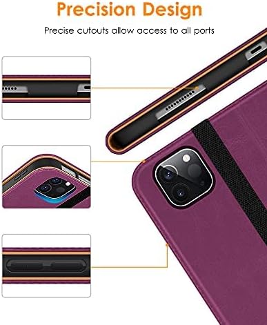 DTTO Case for iPad Pro 11 Inch 4th / 3rd / 2nd / 1st Generation 2022/2021/2020/2018,Premium PU Leather Folio Stand Cover with Hand Strap, Auto Wake/Sleep,Multiple Viewing Angles, Purple