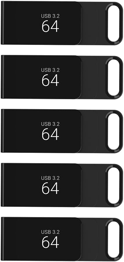 PNY Elite Type-C 64GB USB 3.2 Flash Drive – Up to 120MB/s Read, Up to 10x Faster Write Than USB 2.0, Reliable Design, Durable & Portable for Everyday Store & Share, Type-C Connector, 5-Pack