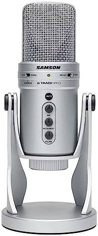 SAMSON G Track Pro USB Microphone with Built in Audio Interface Silver