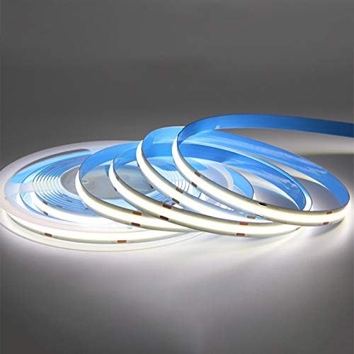 16.4FT/5M COB Flexible LED Strip Light DC12V/24V 528leds/m Bendable Tape (12V, Cold White)