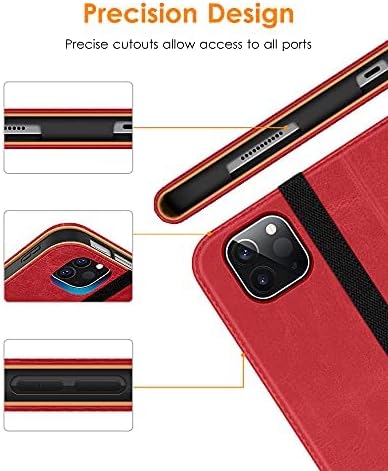 DTTO Case for iPad Pro 11 Inch 4th / 3rd / 2nd / 1st Generation 2022/2021/2020/2018,Premium PU Leather Folio Stand Cover with Hand Strap, Auto Wake/Sleep,Multiple Viewing Angles, Red