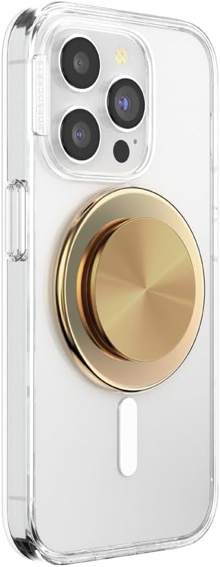 PopSockets Phone Grip for MagSafe, Magnetic Holder, Phone Stand, Enamel - Alum Radial Gold