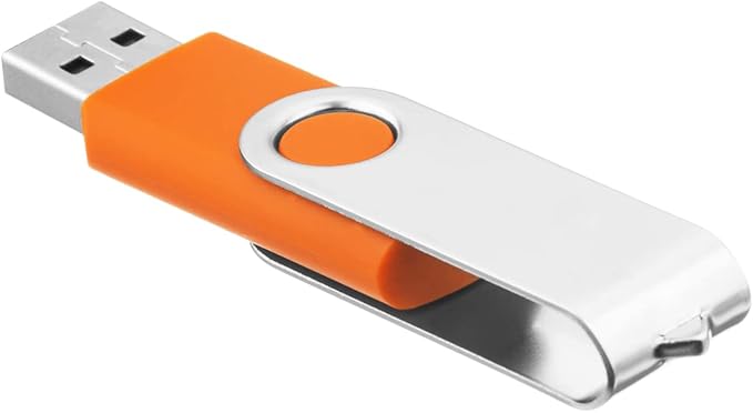 1GB USB Flash Drive 1PCS, EASTBULL USB 2.0 Thumb Drive Swivel USB Stick Memory Stick Metal Thumb Drive (Orange)