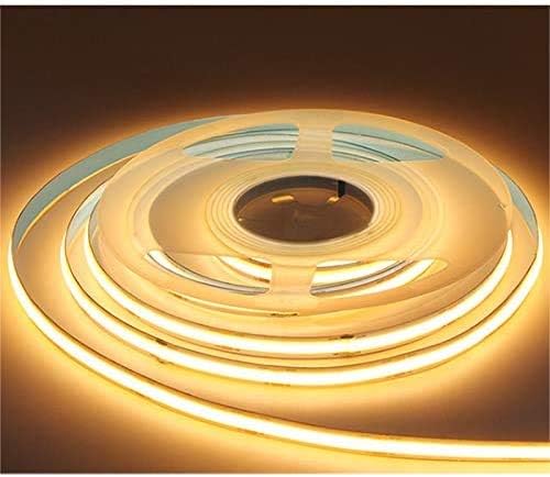 16.4FT/5M COB Flexible LED Strip Light DC12V/24V 528leds/m Bendable Tape (12V, Warm White)