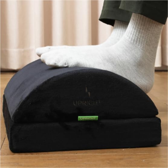 Upright GO Ergonomic Foot Rest | Gel Ventilated Memory Foam Stool for Under Desk