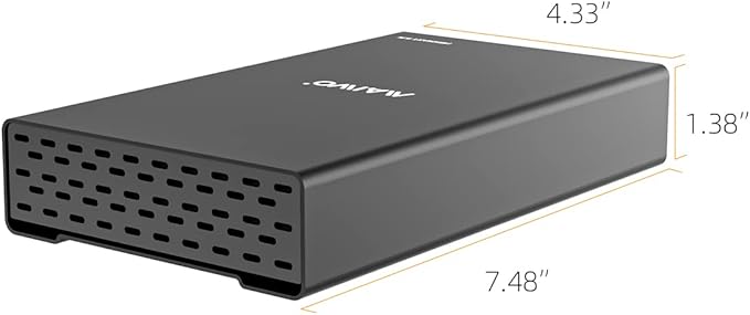 MAIWO External Hard Drive Enclosure for 2.5 3.5 inch SATA SSD HDD, USB C 3.1 GEN2 10Gbps Hard Drive Reader HDD Case with UASP, 24TB Capacity, Aluminum, 3X USB Ports Extension