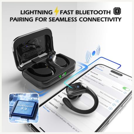 Groove Wireless Bluetooth Earbuds with Charging Case | Wireless Sports Earbuds | Running Ear Phones | Black Electronics