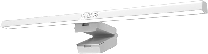 Computer Monitor Lamp, Screen Monitor Light Bar for Eye Caring, USB Reading LED Task Lamp with Auto Dimming, Touch Control, No Glare Eye Protection Home Office Desk Lamps (White)