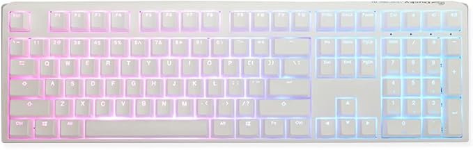 Ducky One 3 Pure White Hotswap RGB Mechanical Keyboard (Cherry MX Red)