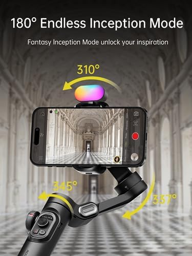 Gimbal stabilizer for Smartphone,Gesture Control/face Tracking, Double Magnetic Fill Light, 7 Color Temperature, Portable Hard Case, EVA Protective Storage Bag w/Hand Strap, Smart XE KIT& B30& L20