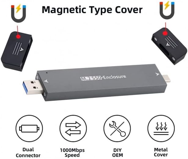 xiwai Type-C USB3.0 to Combo NVME M-Key M.2 NGFF SATA SSD PCBA Case 2280/2242/2230mm Adapter RTL9210B Chipset