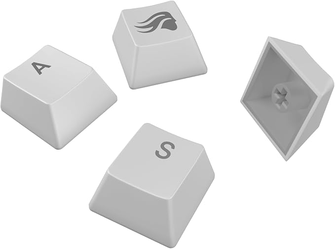 Glorious Gaming - GPBT Backlit Keycaps (White) Translucent Shine Through Legends, Fits 100%, 75% 65% 60% Custom Mechanical Gaming Keyboards, Fits ANSI, ISO, Windows & macOS, English (US)