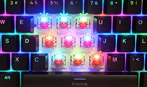 i-rocks K71M RGB Mechanical Gaming Keyboard with Media Control Knob, Switches (Blue), 107 Keys w/Full NKRO, PBT Keycaps, Multimedia Hotkeys, Detachable USB-C Cable and Onboard Storage, Black