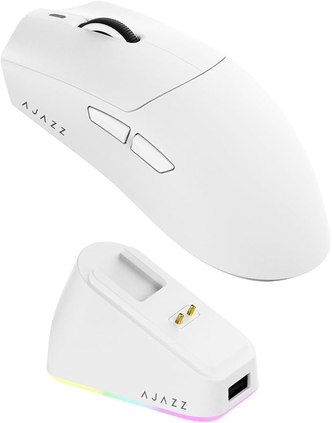 AJ139P V3 MC Wireless Gaming Mouse 2.4G Wired/Bluetooth | RGB Magnetic Charging Dock | Lightweight Design | 24K DPI | 800mAh Battery | PAW3311 Sensor | 5 Programmable Buttons, Compatible with PC/Mac
