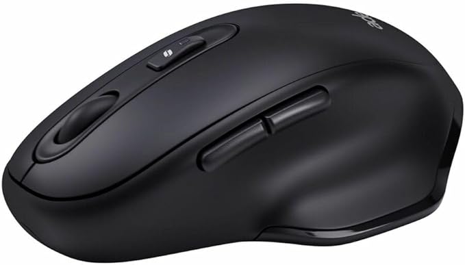 Adesso iMouse A50 Ergonomic Wireless Mouse, Bluetooth and 2.4GHz Dual Mode with USB-C Receiver, Copilot AI Hotkey, 3 Level DPI (1000/1600/2400), 6 Buttons, Right Hand Design for Windows