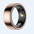 Smart Ring with Sleep Monitoring, Step Counting, Heart Rate, Blood Oxygen for iOS and Android, Health Tracker,No Subscription Fee, (Gold, 7#)