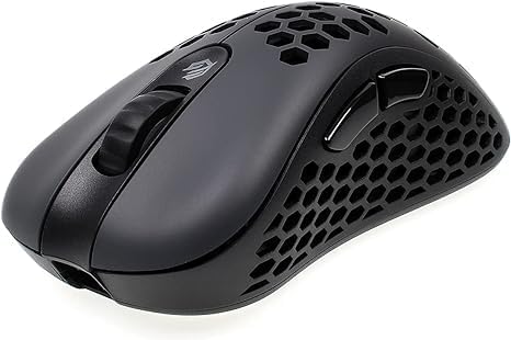 Gwolves Skoll Mini SK-S Black 50g Ultralight Weight Honeycomb Design Ergonomic Gaming Mouse with 3389 Sensor - PTFE Skates - 16,000DPI - Detachable Cable (Black) (Small)