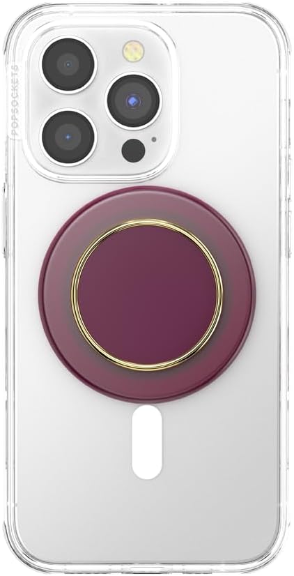 PopSockets Phone Grip for MagSafe, Magnetic Holder, Phone Stand, Red - Red Wine