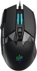 MOJO Pro Performance Silent Gaming Mouse - Wired Mouse with 9 Programmable Buttons Including Sniper Key, 12000 DPI, 1000 Hz, Force Adjustable, Custom Profiles