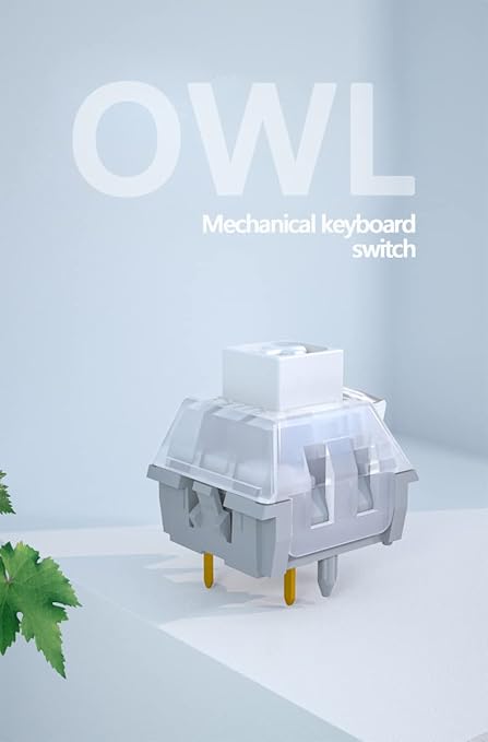 Kailh Box White OWL 46gf Clicky Mechanical Switches for Gaming Keyboard DIY,Compatible for 5pin RGB/SMD hot swappable. (110pcs)