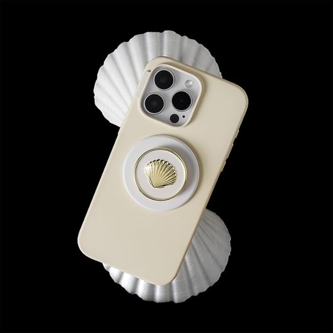 PopSockets Phone Grip for MagSafe, Magnetic Holder, Phone Stand, Enamel - Enamel Venus White