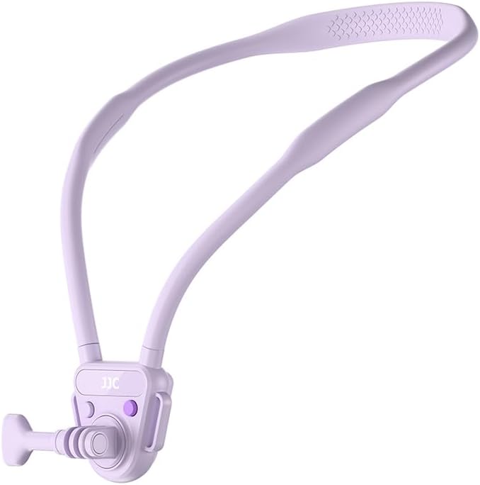 JJC Neck Mount for Gopro 13/12/11, DJI OSMO Action 5 Pro/4，Insta360 X5/X4/Ace Pro & More Action Cameras, POV Neck Holder with Quick Release for Content Creating Video Filming Women-Purple
